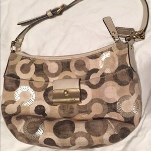 Like new Coach signature fabric handbag